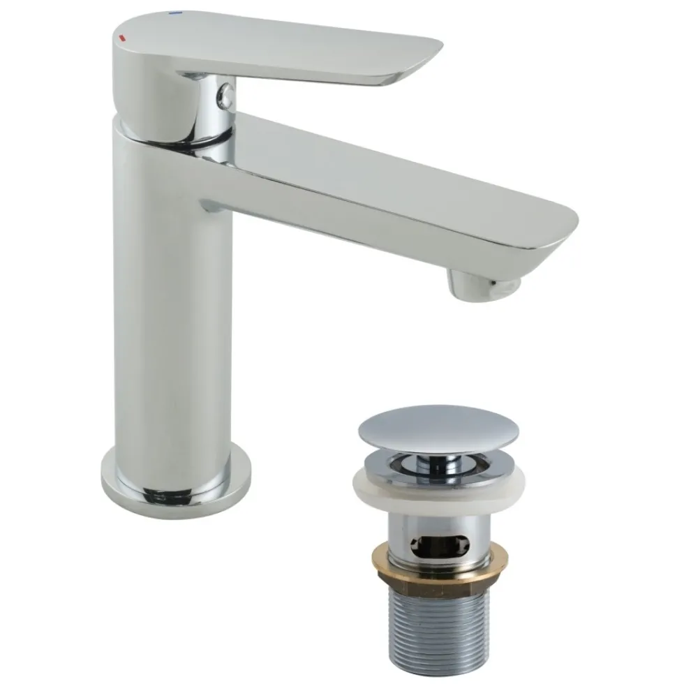 Vado Photon Single Lever Mini Mono Basin Mixer with Universal Clicker Waste