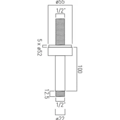 Vado Safari Ceiling Mounted Shower Arm