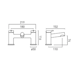 Vado Safari Deck Mounted Bath Mixer Tap
