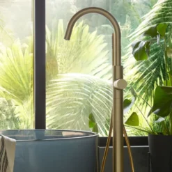 Vado Safari Leverless Deck Mounted Bath Shower Mixer Tap with Wall Mounted Shower Handset