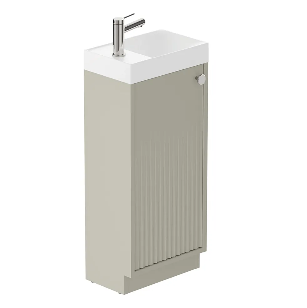 Vado Safari 400mm Fluted Cloakroom Floorstanding Vanity Unit & Basin