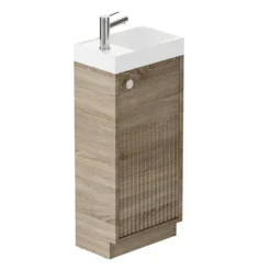 Vado Safari 400mm Fluted Cloakroom Floorstanding Vanity Unit & Basin