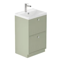 Vado Safari 500mm Fluted Floorstanding Vanity Unit & Basin