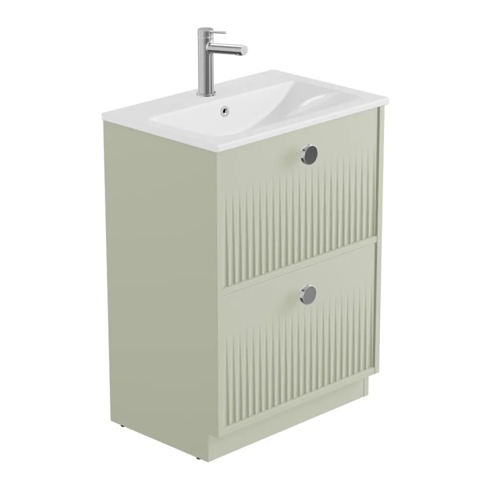 Vado Safari 600mm Fluted Floorstanding Vanity Unit & Basin