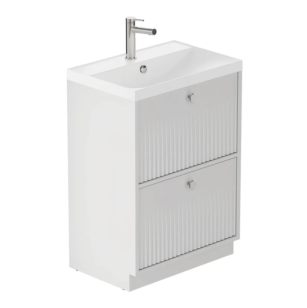 Vado Safari 600mm Fluted Floorstanding Vanity Unit & Basin
