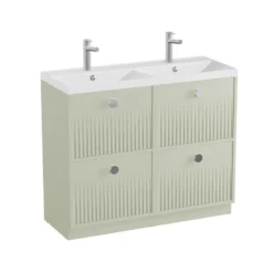 Vado Safari 1000mm Fluted Floorstanding Vanity Unit & Double Basin