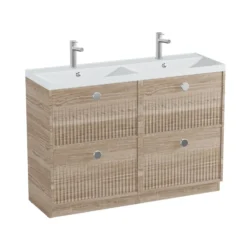 Vado Safari 1200mm Fluted Floorstanding Vanity Unit & Double Basin