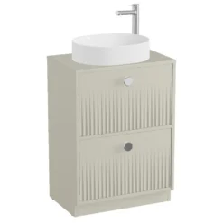 Vado Safari 600mm Fluted Floorstanding Vanity Unit & Worktop