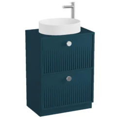 Vado Safari 600mm Fluted Floorstanding Vanity Unit & Worktop