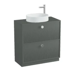 Vado Safari 800mm Fluted Floorstanding Vanity Unit & Worktop