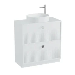 Vado Safari 800mm Fluted Floorstanding Vanity Unit & Worktop