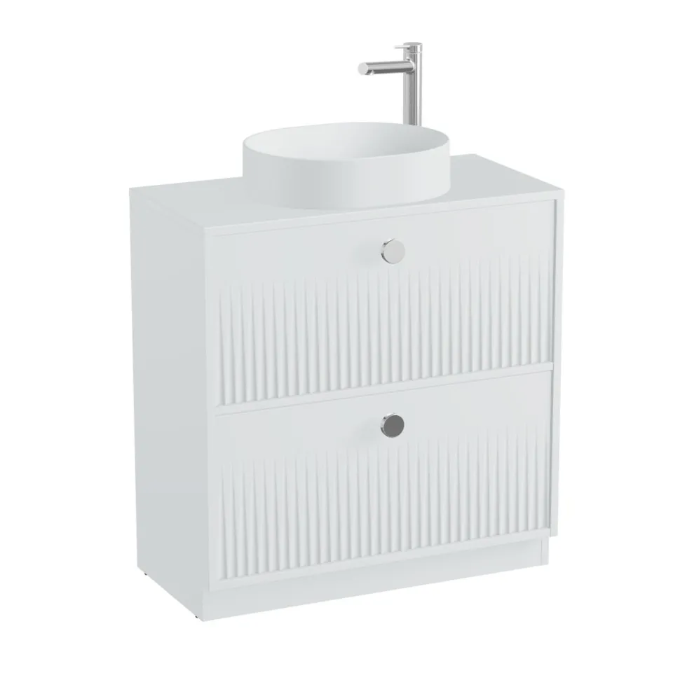Vado Safari 800mm Fluted Floorstanding Vanity Unit & Worktop
