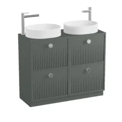 Vado Safari 1000mm Fluted Floorstanding Vanity Unit & Worktop