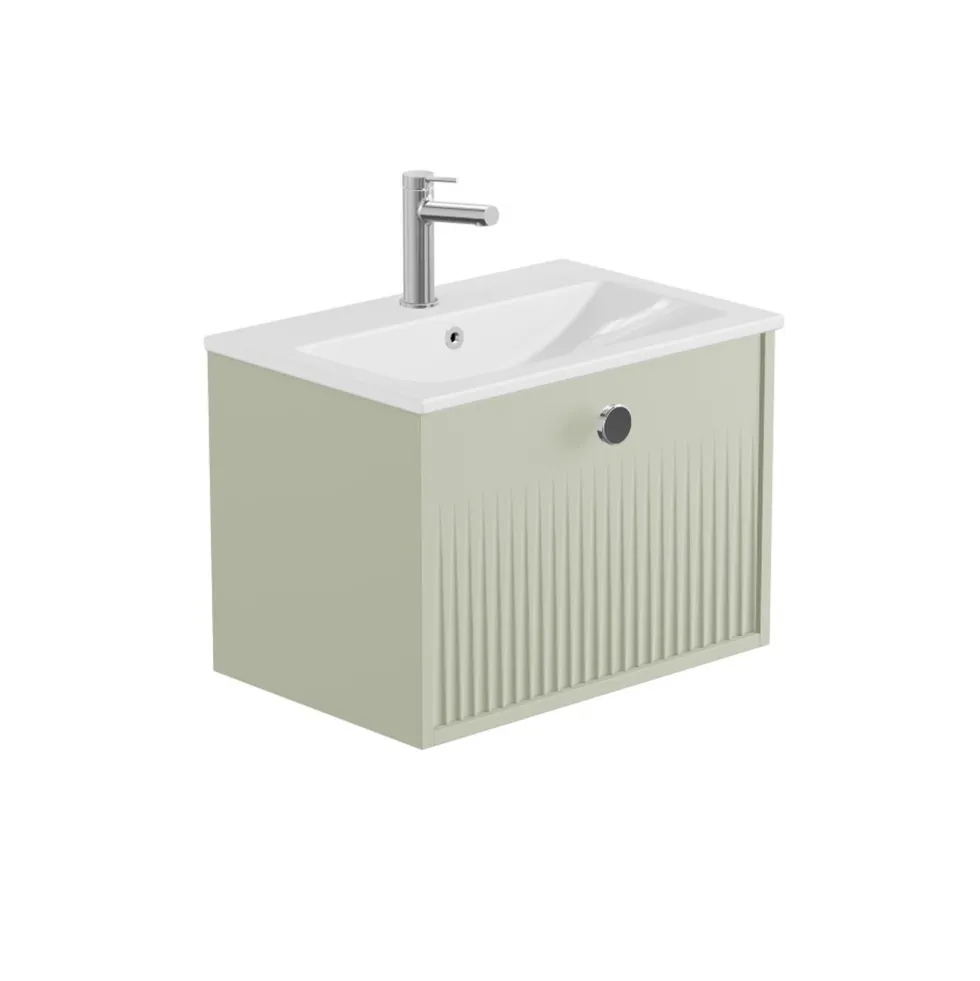 Vado Safari 600mm Fluted Wall Hung Vanity Unit & Basin