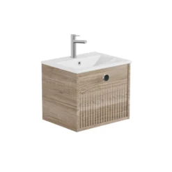 Vado Safari 500mm Fluted Wall Hung Vanity Unit & Basin