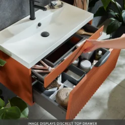 Vado Safari 1000mm Fluted Wall Hung Vanity Unit & Double Basin