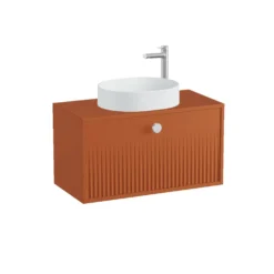 Vado Safari 800mm Fluted Wall Hung Vanity Unit & Worktop