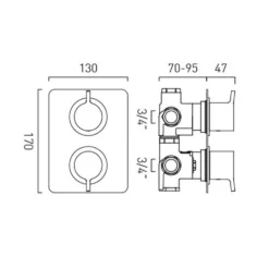 Vado Safari 2 Outlet Concealed Thermostatic Shower Valve