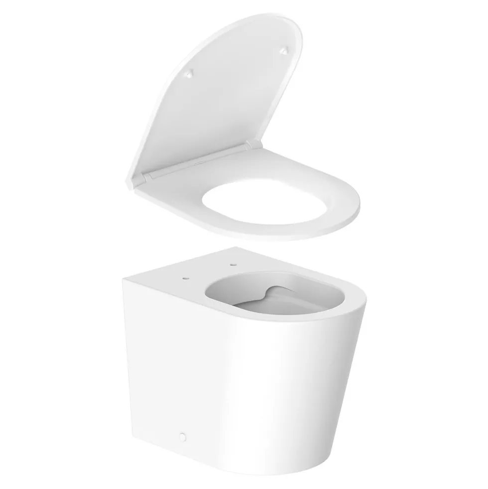 Vado Safari Round Back to Wall Toilet & Soft Close Slimline Seat - Matt Finish