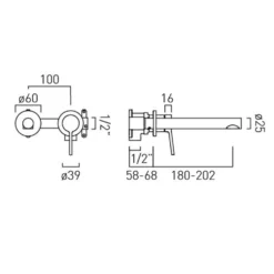 Vado Safari Wall Mounted Basin Mixer Tap