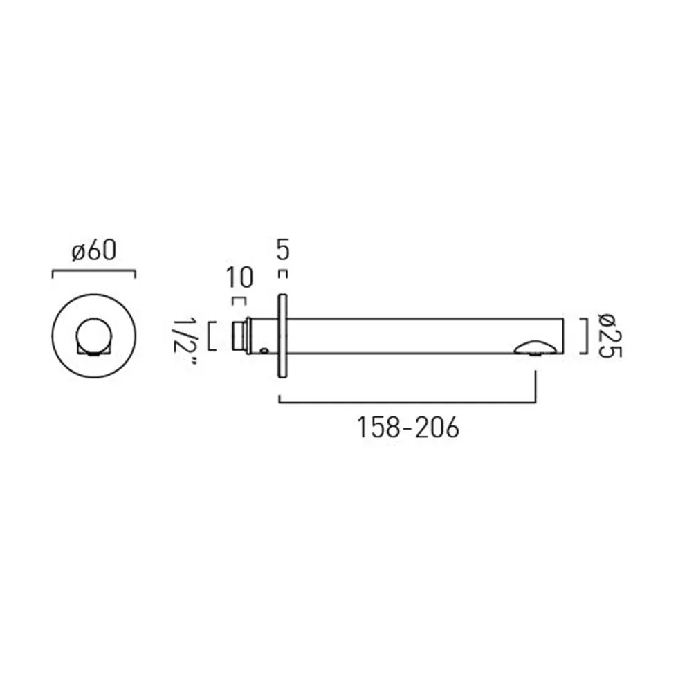 Vado Safari Wall Mounted Bath Spout
