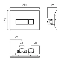 Vado Square Button Flush Plate