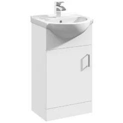 Vellamo Alpine 950mm 1 Door Combination Basin & Toilet Suite - Gloss White