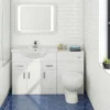 Vellamo Alpine 1350mm 3 Door Furniture Suite with Back to Wall Toilet & Concealed Cistern - Gloss White