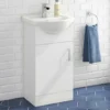 Vellamo Alpine 450mm Floorstanding Vanity Unit & Basin - Gloss White