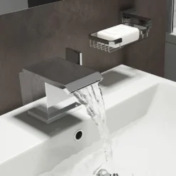 Vellamo Angel Waterfall Mono Basin Mixer with Clicker Waste