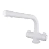 Vellamo Aspen Twin Lever Mono Kitchen Mixer Tap - Pearl White
