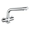 Vellamo Aspen Twin Lever Mono Kitchen Mixer Tap - Polished Chrome