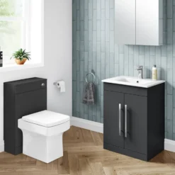 Vellamo Aspire Back to Wall WC Toilet Unit - Matt Grey