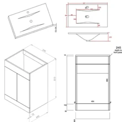 Vellamo Aspire 1100mm 2 Door Combination Basin & Toilet Unit - Gloss White