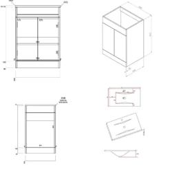Vellamo Aspire 1100mm 2 Door Combination Basin & Toilet Unit - Matt Grey