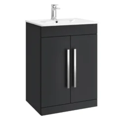 Vellamo Aspire 1100mm 2 Door Combination Basin & Toilet Unit - Matt Grey