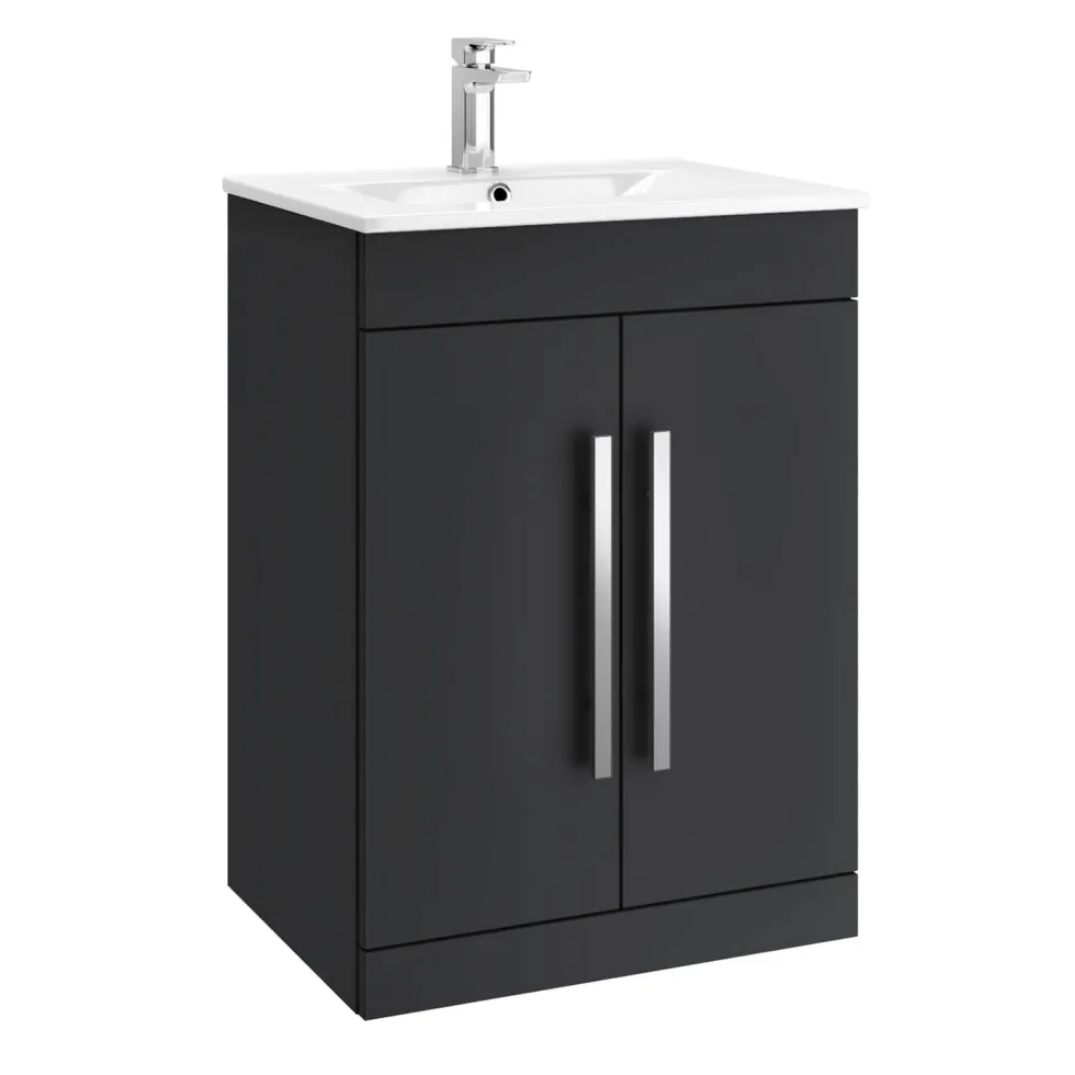 Vellamo Aspire 1100mm 2 Door Combination Basin & Toilet Unit - Matt Grey
