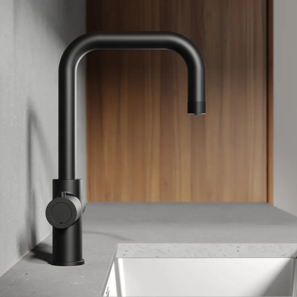 Vellamo Aura 4-in-1 Instant Boiling Water Tap with Knurled Handles & Spout, Boiler, Chiller & Filter