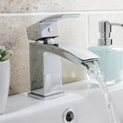 Vellamo City Chrome Mini Basin Mixer Tap & Waste