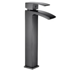 Vellamo City Matt Black Tall Basin Mixer Tap