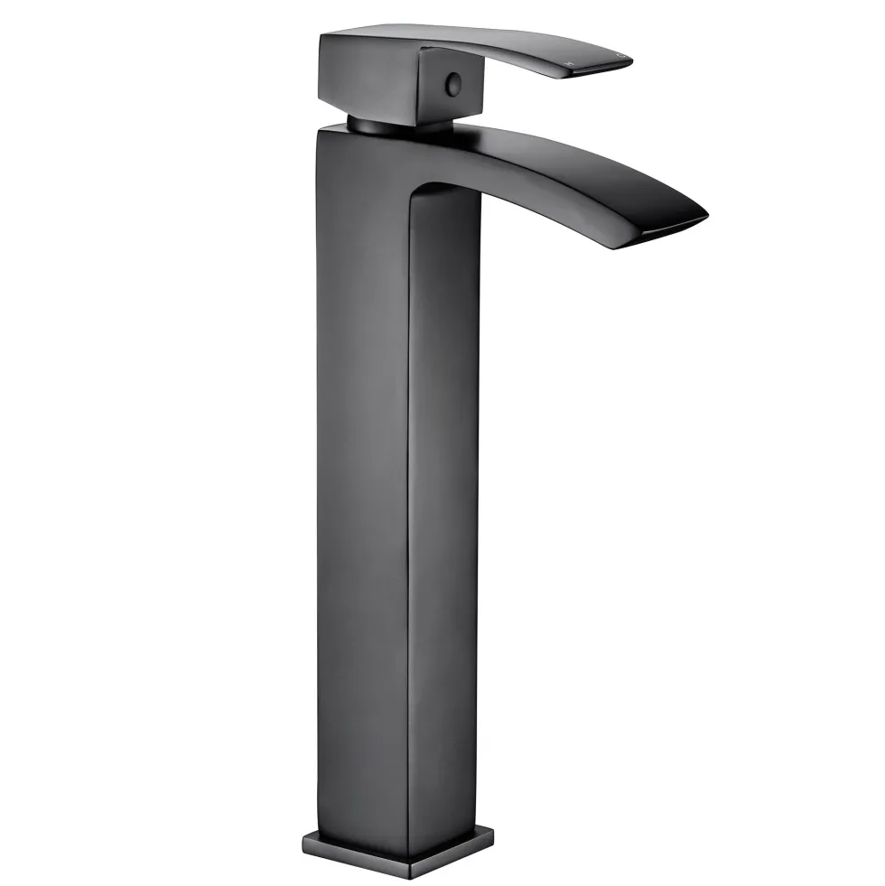 Vellamo City Matt Black Tall Basin Mixer Tap