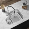 Vellamo Classic 1.5 Bowl Undermount Stainless Steel Kitchen Sink & Waste with Right Hand Main Bowl - 594 x 460mm