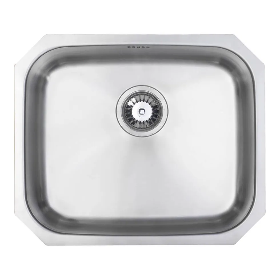 Vellamo Classic Large 1 Bowl Undermount Stainless Steel Kitchen Sink & Waste Kit - 530 x 450mm