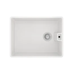 Vellamo Composite White Belfast Kitchen Sink & Waste - 595 x 455mm