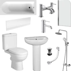 Vellamo Connect Complete Bathroom Suite with Shower Bath