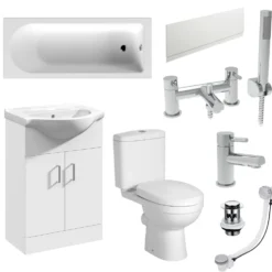 Vellamo Connect Complete Modern Bathroom Suite with Vanity Unit