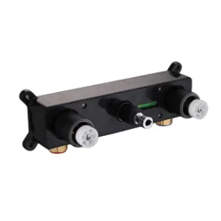 Vellamo Cross Matt Black Crosshead Wall Mounted Tap & Easy Installation Kit