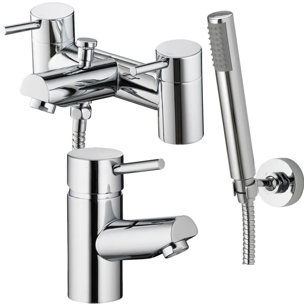 Vellamo Curvo Basin Mixer & Bath Shower Mixer Pack