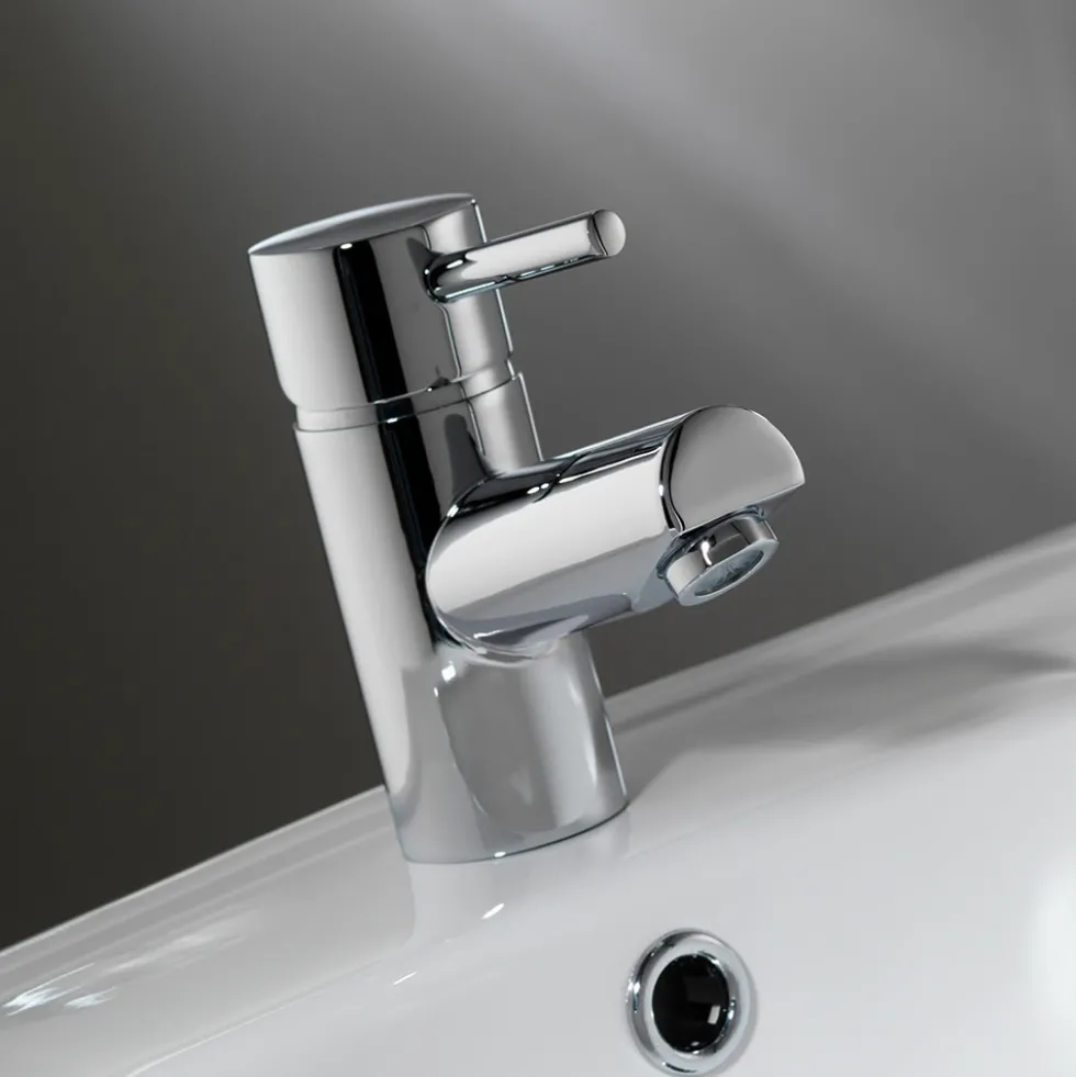 Vellamo Curvo Basin Mixer With Clicker Waste
