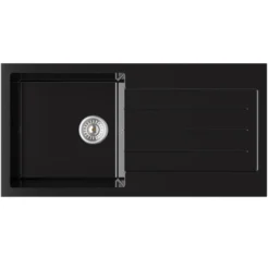 Vellamo Designer 1 Bowl Comite Composite Kitchen Sink & Waste with Reversible Drainer - 1000 x 500mm